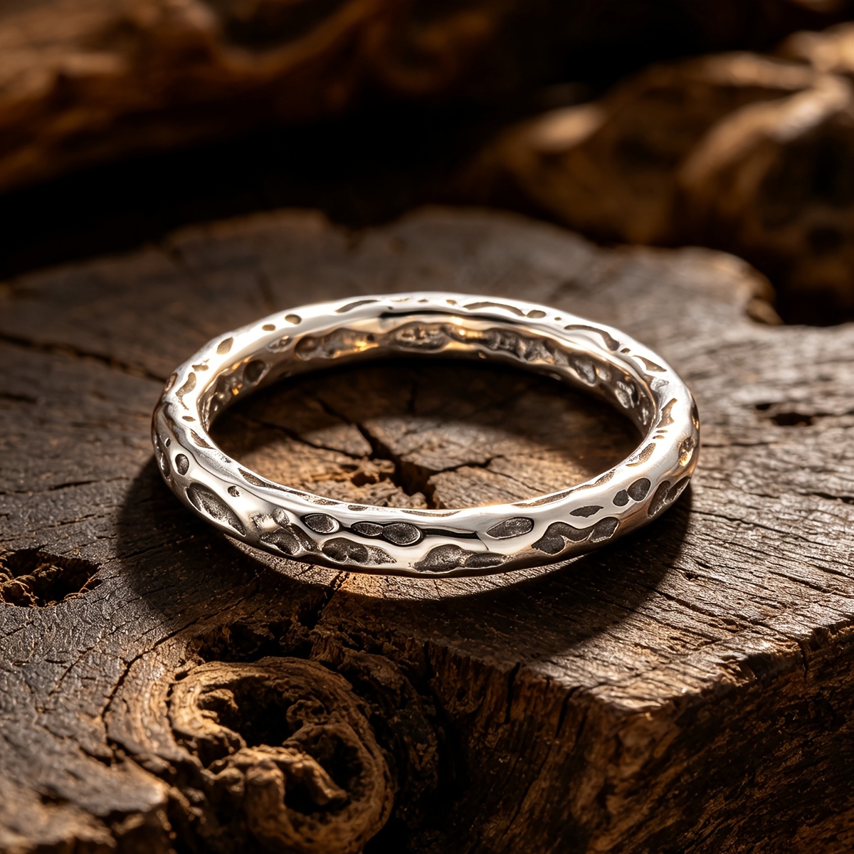 Foil Textured Vintage Ring for Women